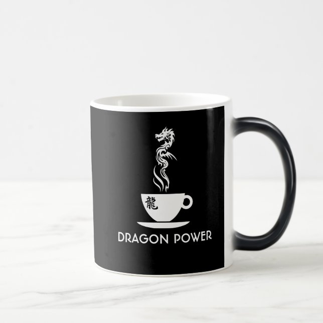Dragon Power individuell anpassbar lustig schwarz Verwandlungstasse (Rechts)