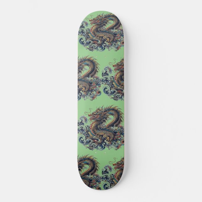 Dragon Pre-Built Complete Green Skateboard (Vorderseite)