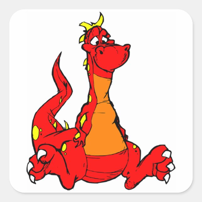 Dragon Quadratischer Aufkleber (Vorderseite)