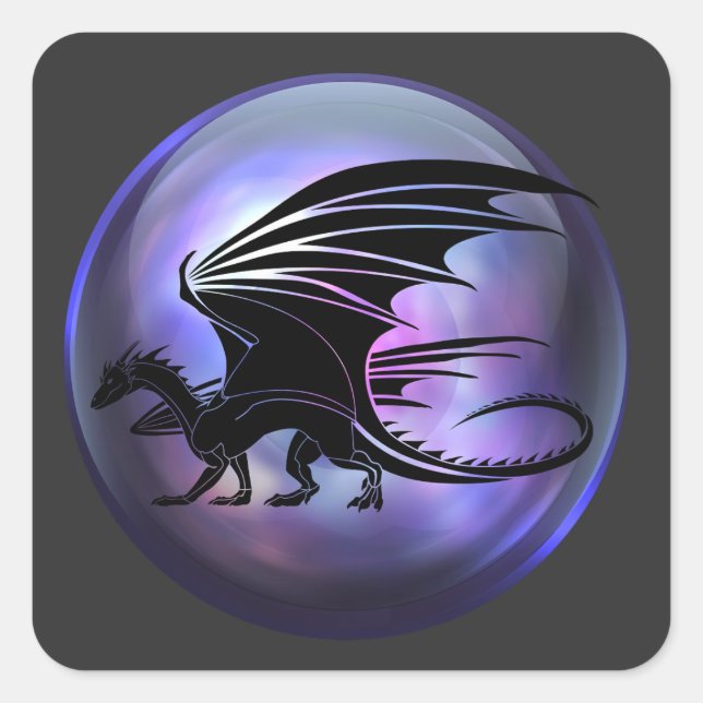 Dragon Quadratischer Aufkleber (Vorderseite)