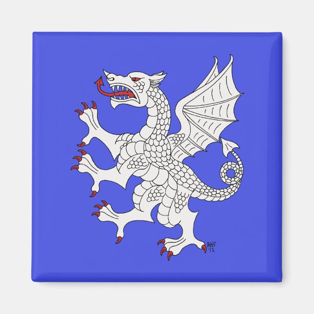 Dragon Rampant Argent Magnet (Vorne)