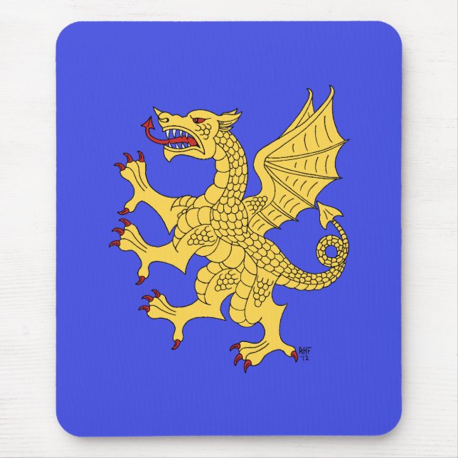Dragon Rampant (Gold) Mousepad (Vorne)