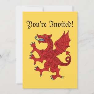 Dragon Rampant Gules Einladung