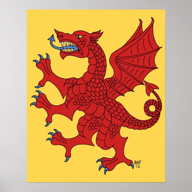 Dragon Rampant Gules Poster (Vorne)