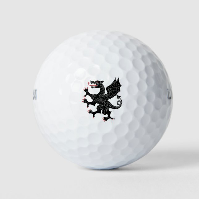 Dragon Rampant Sable Golfball (Vorderseite)