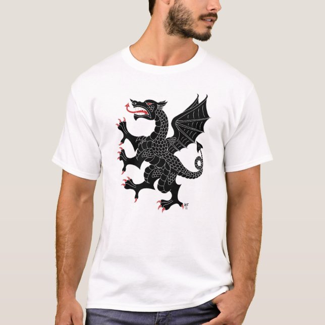 Dragon Rampant Sable T-Shirt (Vorderseite)