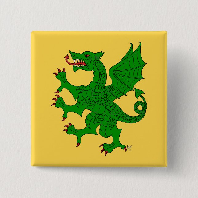 Dragon Rampant Vert Button (Vorderseite)