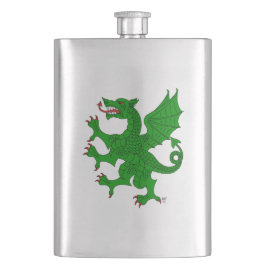 Dragon Rampant Vert Flachmann