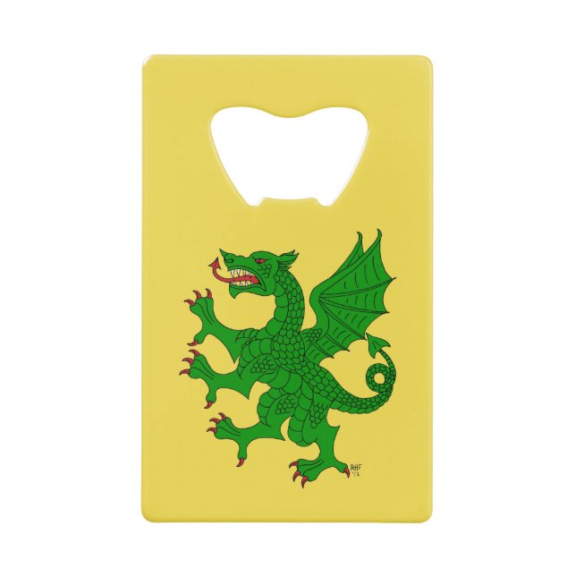 Dragon Rampant Vert Geldbeutel Flaschenöffner (Vorderseite)