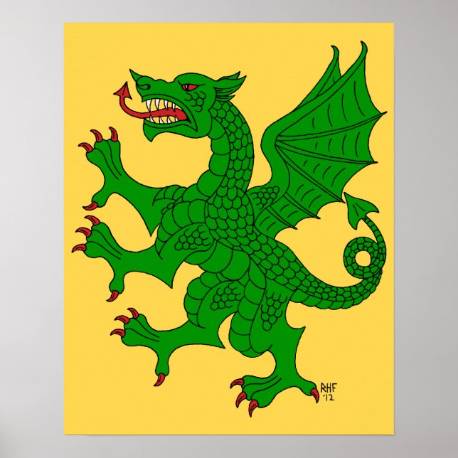 Dragon Rampant Vert Poster (Vorne)