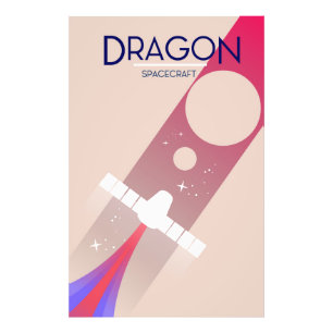 Dragon-Raumschiff im Vintage-Stil Space Art Fotodruck