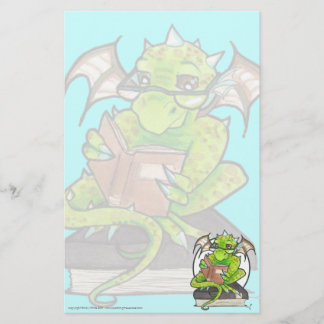 Dragon Reading Fantasy Art Schreibpapier Briefpapier