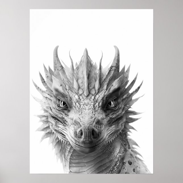 Dragon realistisches Portrait Kinderzimmer Poster (Vorne)