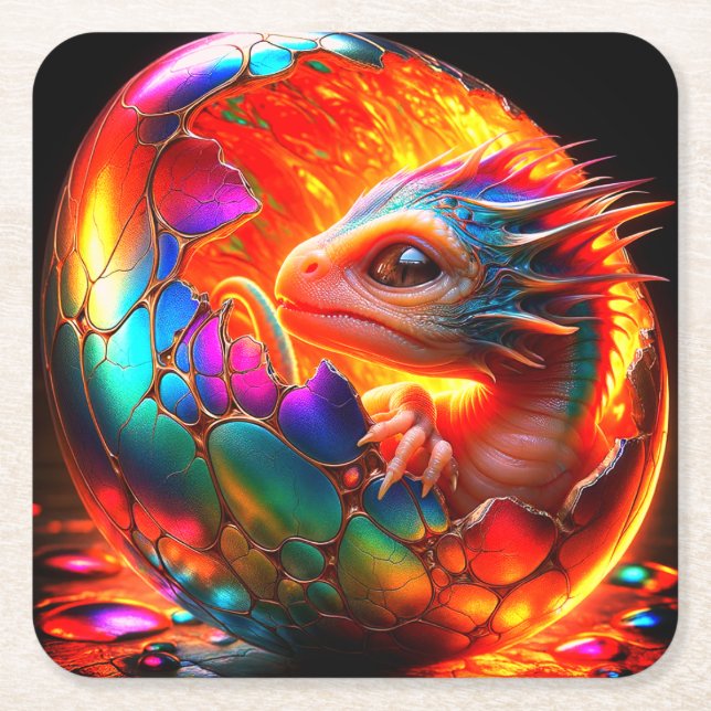 Dragon Rechteckiger Pappuntersetzer (Vorderseite)