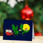Dragon Reindeer Santa Claus Funny Weihnachtskarte<br><div class="desc">Eine coole Weihnachtskarte mit Drachenrentieren,  die den Weihnachtsmann in seinem Schlitten zieht. Ein lustiges Urlaubsgeschenk mit zwei grünen Drachen,  die vor dem Mond mit Weihnachtsmannmützen fliegen. Die perfekte Ergänzung zu einem Geschenk für einen Fantasiefan oder ein Kind,  das Drachen Lieben.</div>