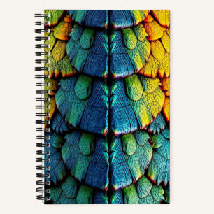 Dragon Reptile Scales Green Blue Yellow Armor Notizbuch