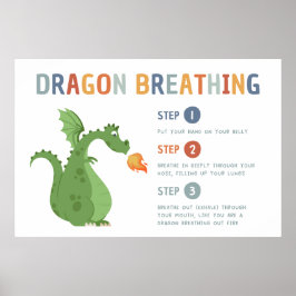 Dragon Respirer Calme vers le bas Classroom Poster
