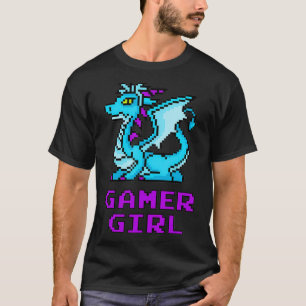 Dragon Retro 8Bit Cool Gamer Girl Geschenk Frauen  T-Shirt