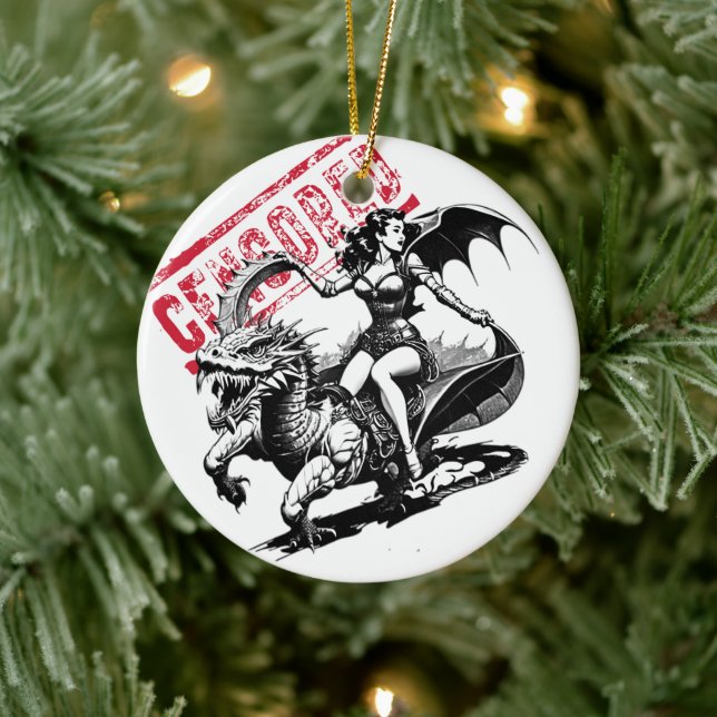 Dragon Ride Delight Keramik Ornament (Baum)