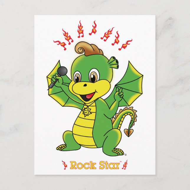 Dragon Rockstar™ Post Cards Postkarte (Vorderseite)