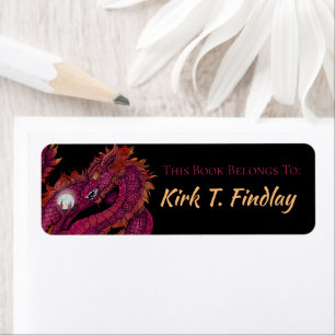 Dragon rouge avec Étiquette Pearl Book