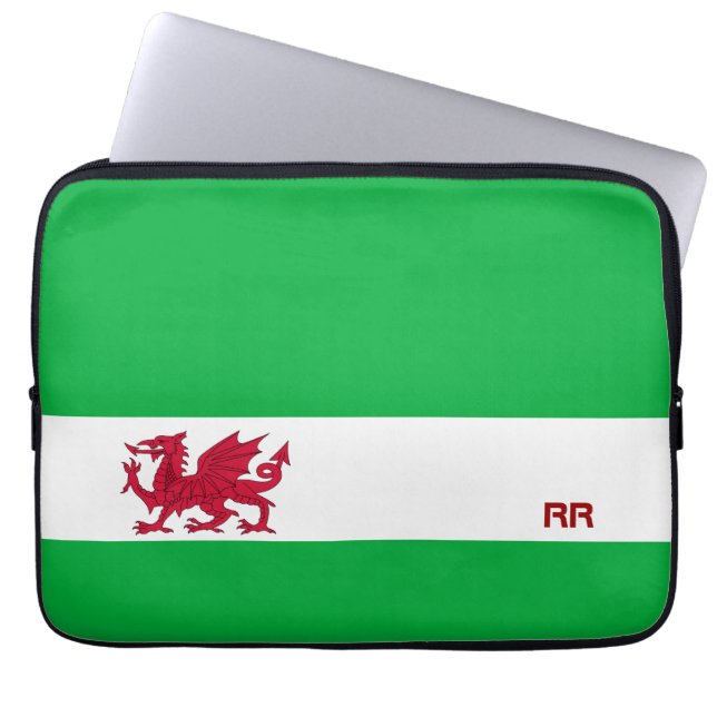 Dragon rouge du Pays de Galles sur le sac vert (Devant)