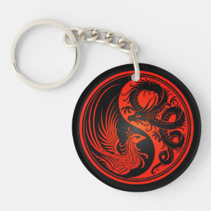 Dragon rouge et noir Phoenix Yin Yang