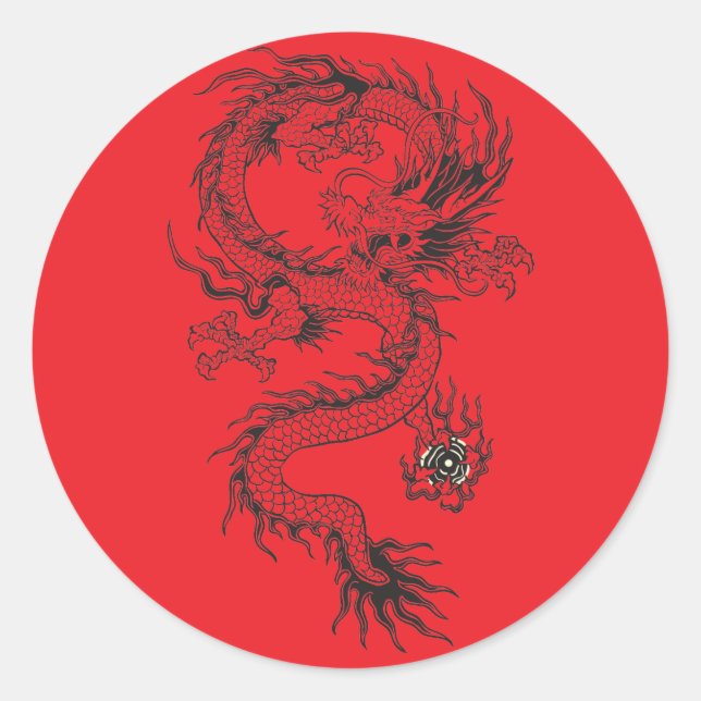 Dragon Runder Aufkleber (Vorderseite)
