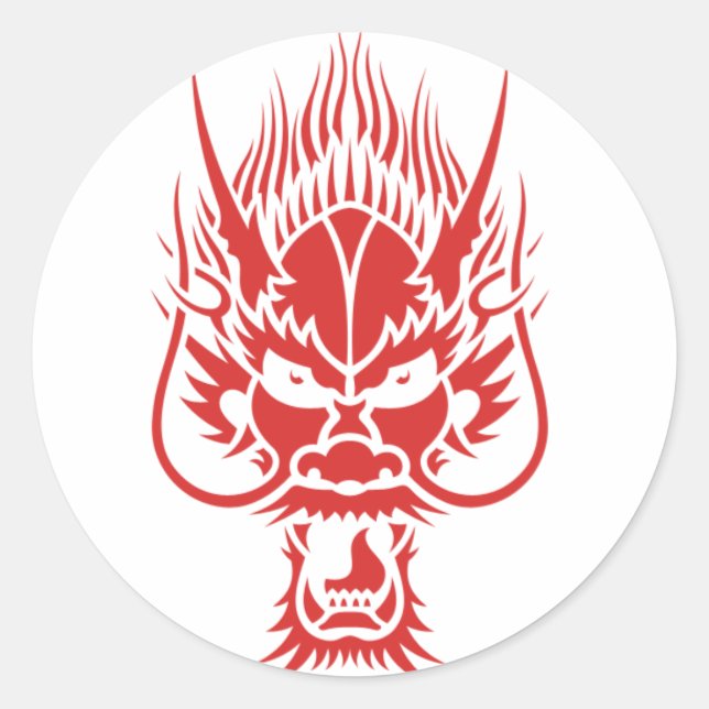 Dragon Runder Aufkleber (Vorderseite)