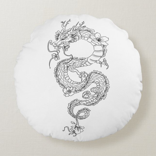 Dragon Rundes Kissen (Vorderseite)