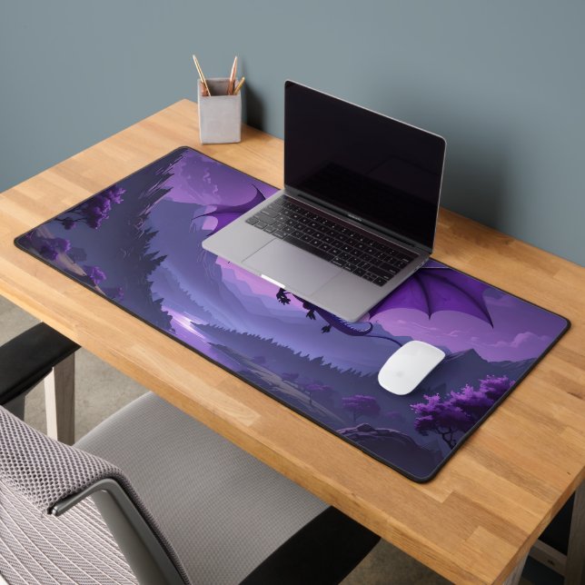 Dragon’s Night – Purple Fantasy Desk Mat 🌙🐉 Schreibtischunterlage (Büro 2)