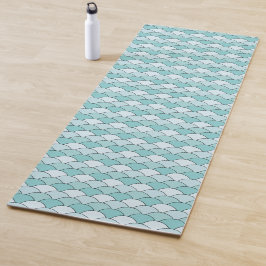 Dragon Scales, Fans, Waves, Seigaiha, Blue Yogamatte