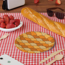 Dragon Scales, Fans, Waves, Seigaiha, Orange Pappteller