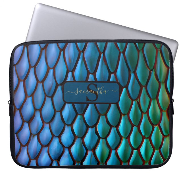 Dragon Scales Fantasy von der Meerjungfrau Schwanz Laptopschutzhülle (Vorderseite)