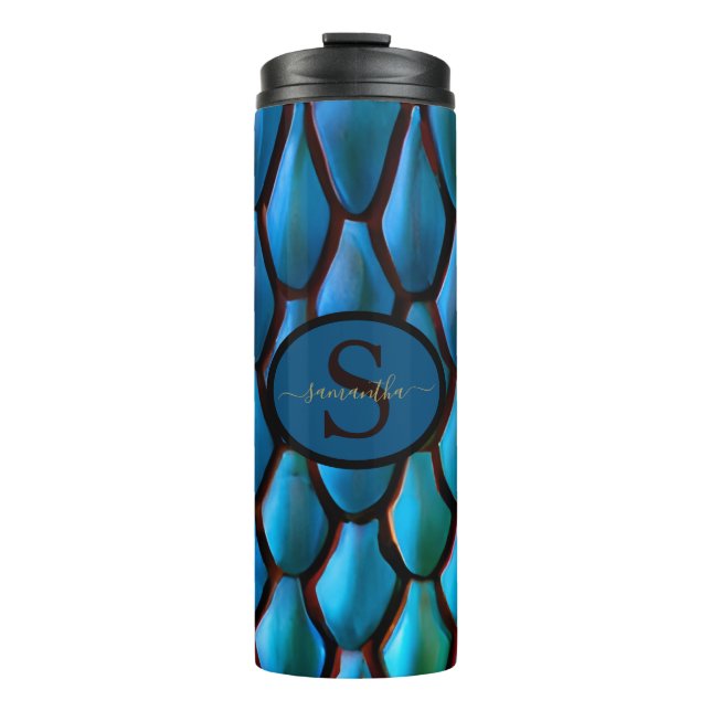 Dragon Scales Fantasy von der Meerjungfrau Schwanz Thermosbecher (Vorderseite)