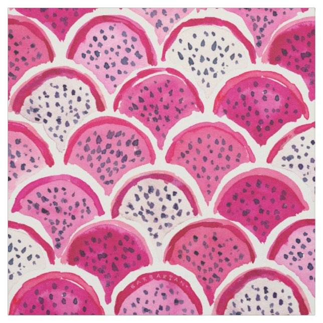 DRAGON SCALES Pink Dragon Frucht Scallop Muster Stoff (Muster)