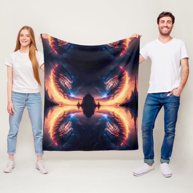 Dragon Scape Feuernacht Fleecedecke (Beispiel)