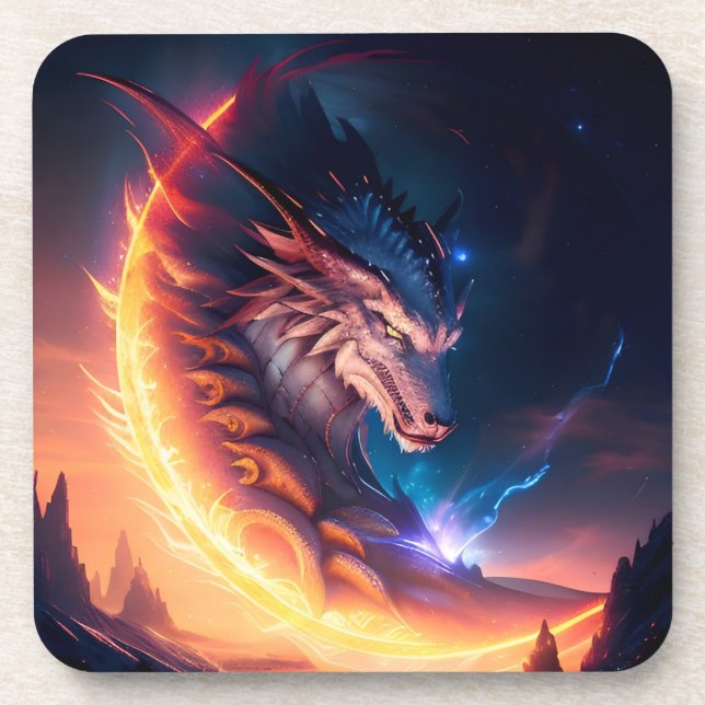 Dragon Scape Feuernacht Getränkeuntersetzer (Vorderseite)