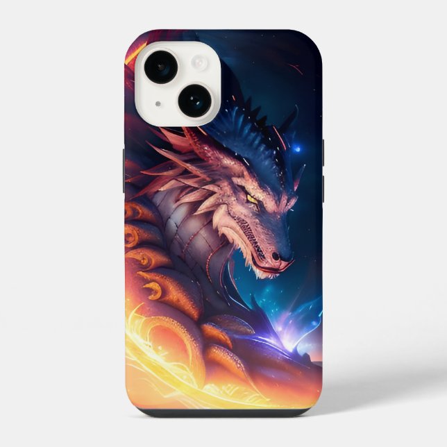 Dragon Scape Feuernacht iPhone 14 Hülle (Rückseite)