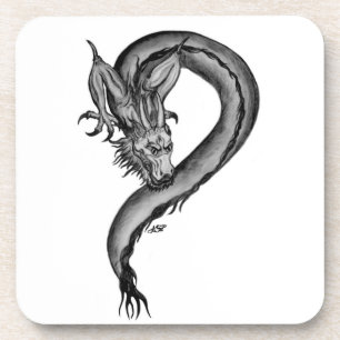 Dragon Schwarzweiß Design Getränkeuntersetzer