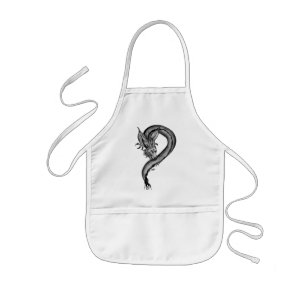 Dragon Schwarzweiß Design Kinderschürze