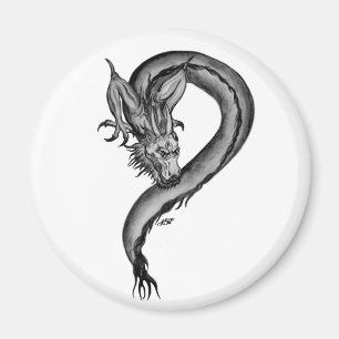 Dragon Schwarzweiß Design Magnet