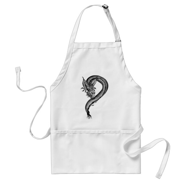 Dragon Schwarzweiß Design Schürze (Vorne)