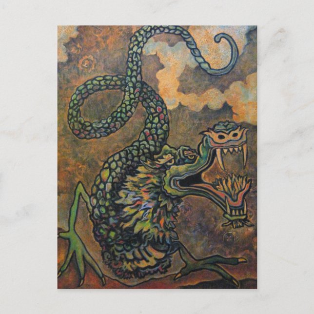 Dragon Scroll, japanische Art Postcard Postkarte (Vorderseite)