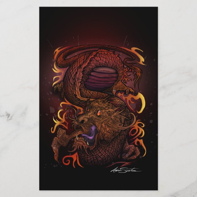 Dragon (Signature-Design) Briefpapier (Vorderseite)