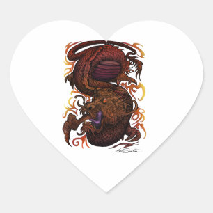 Dragon (Signature-Design) Herz-Aufkleber