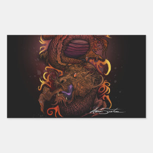 Dragon (Signature-Design) Rechteckiger Aufkleber