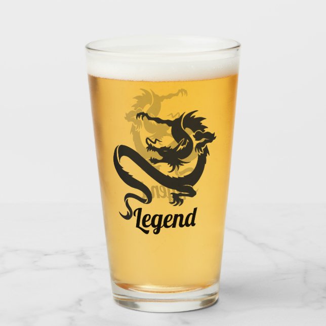 Dragon-Silhouette Glas (Rückseite (gefüllt))