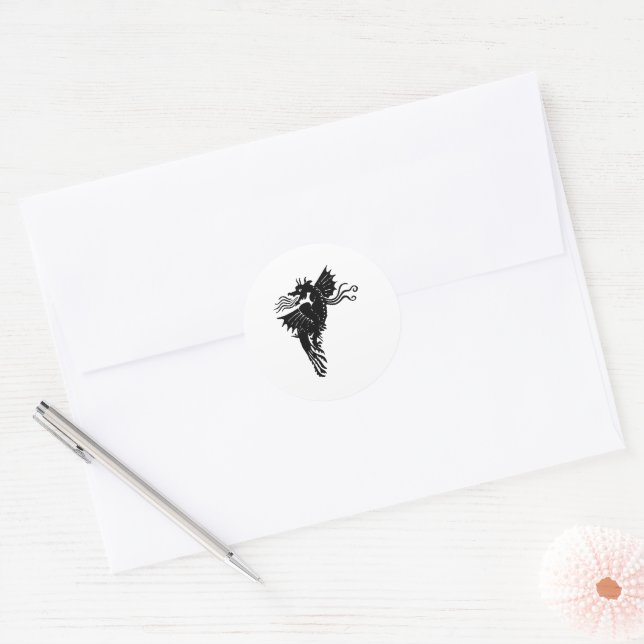 Dragon Silhouette Spirit Animal Emblem Sticker (Umschlag)