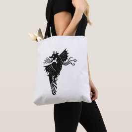 Dragon Silhouette Spirit Animal Emblem Tote Bag Tasche